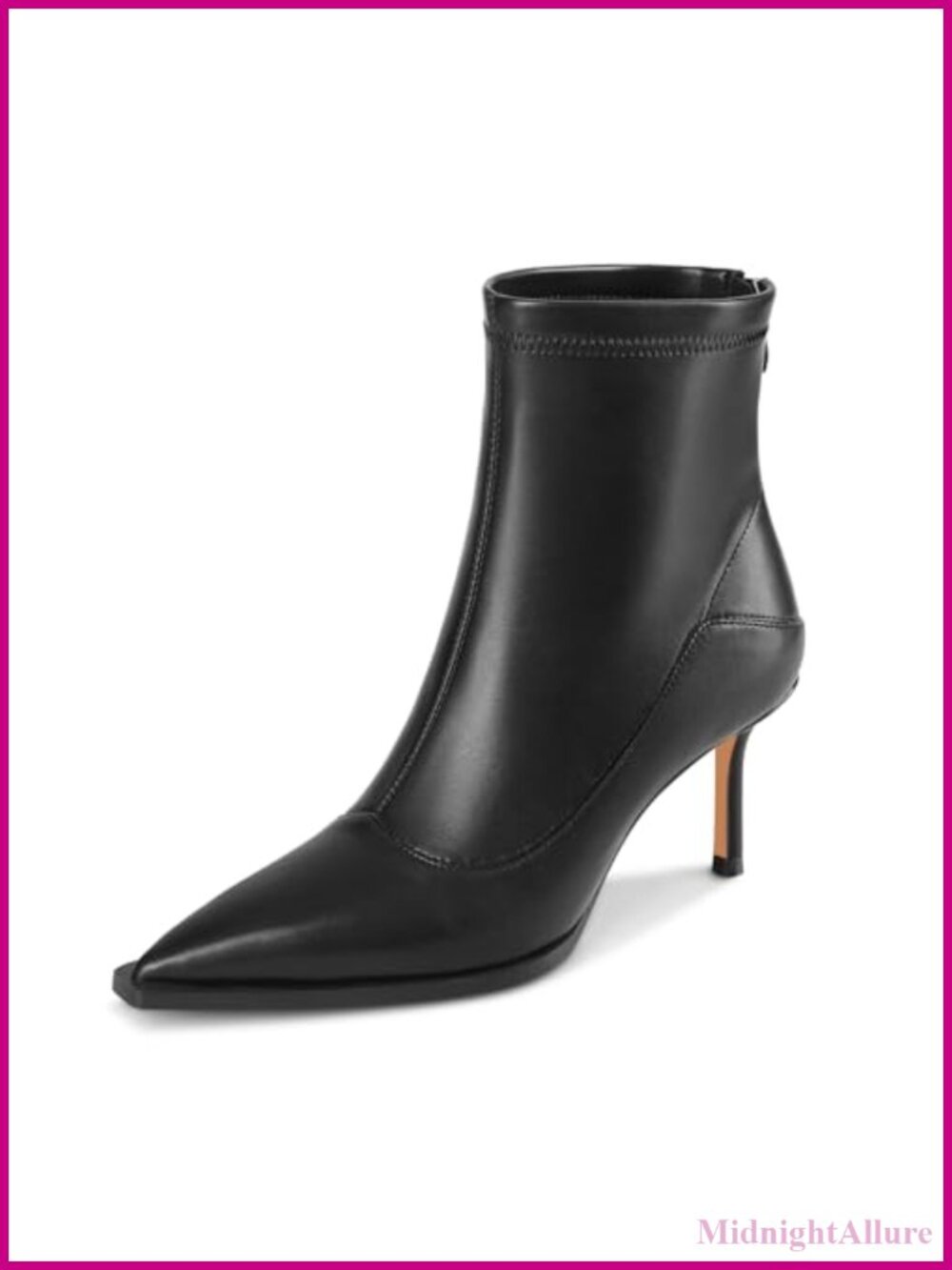 Women's Dressy Pointed Toe Kitten Heel Ankle Boots with Back Zipper